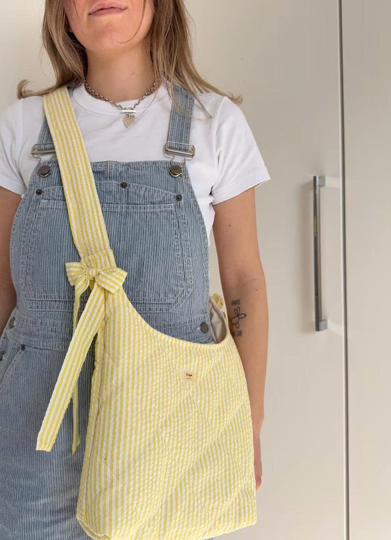 Slouchy Hobo Bow Bag Sewing Pattern PDF, Slouchy Tote Bag Pattern, Beginner Friendly Video Tutorial