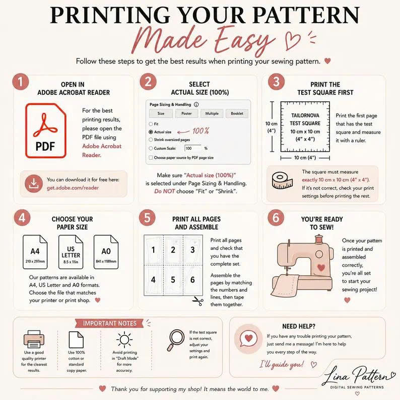 Vintage Circle Skirt and Blouse Sewing Pattern, Ruffle Details (XS-4XL) (Digital PDF Download)