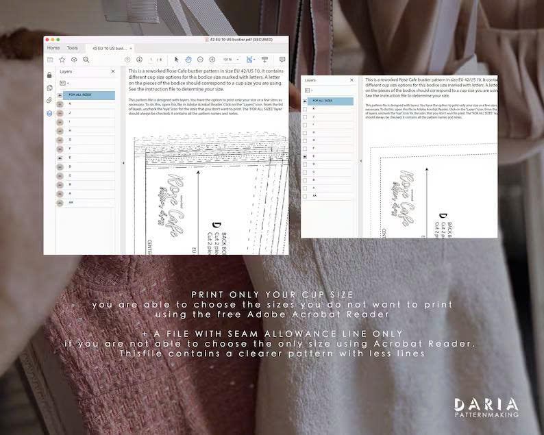 Rose Cafe Bustier Dress Sewing Pattern: Underwire Soft Cup (A4 PDF Download)