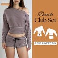 Two Piece Set Sewing Pattern | Crop Top and Booty Shorts | Pattern + Detailed Illustrated Instruction | XXS - 7XL | A0, A4 & US-Letter