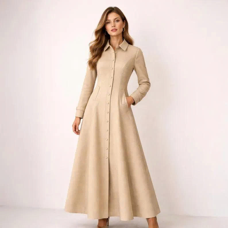 Maxi Shirt Dress Sewing Pattern | Beginner Friendly (XS–XXXL) (PDF Pattern)