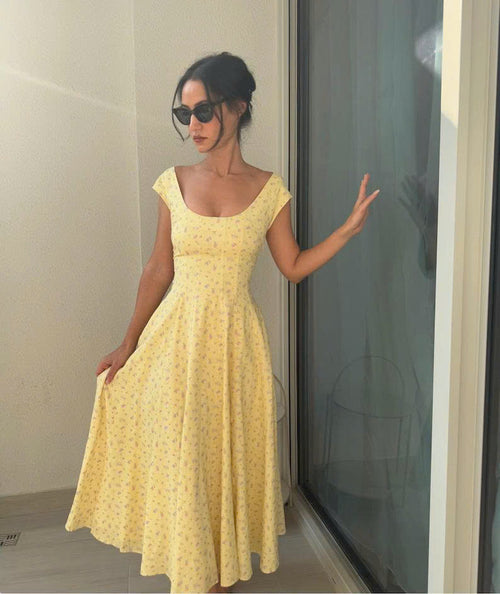 Heidi Dress | Lace-Up Back Cottagecore Dress Sewing Pattern | Paneled Bodice A-Line Skirt | Sizes XXS-2XL | Instant PDF Download