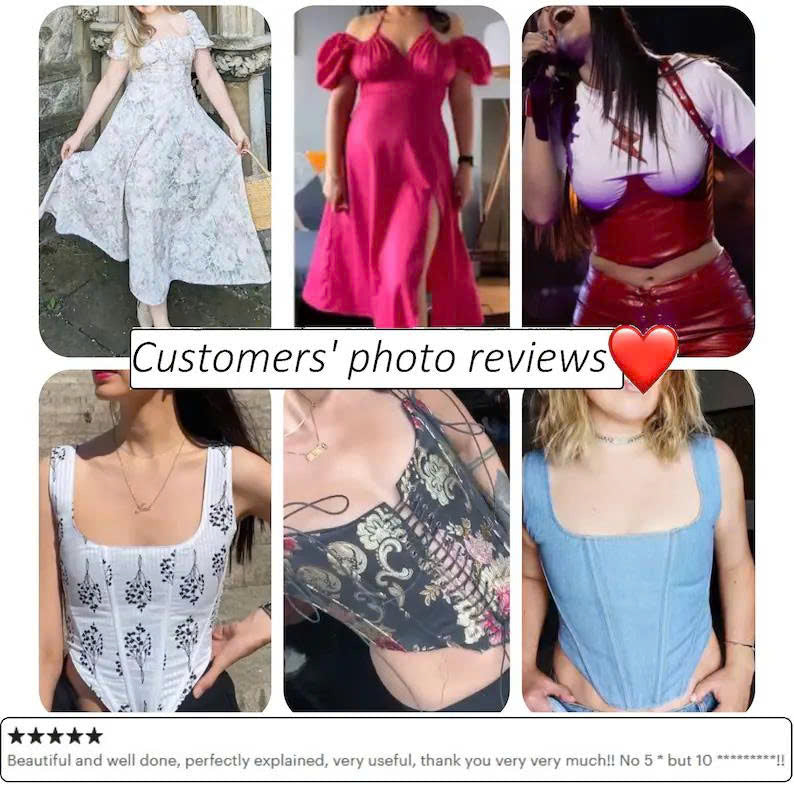 Milkmaid dress pattern Daisy, corset dress sewing pattern sundress, mini summer dress pattern for women - PDF download, XS - XXXL