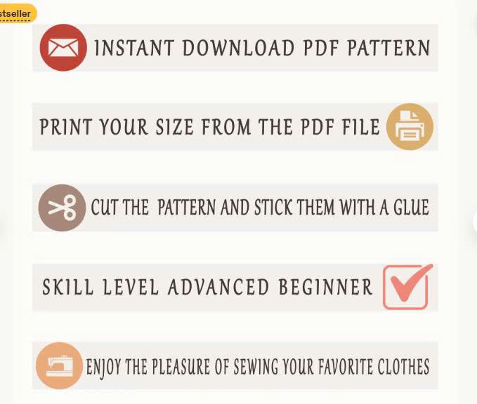 Easy shorts pattern pdf | XS-XXL | Elastic shorts pdf Sewing Pattern | Instant Download | pj sewing pattern Sewing for Women's Shorts A0 A4