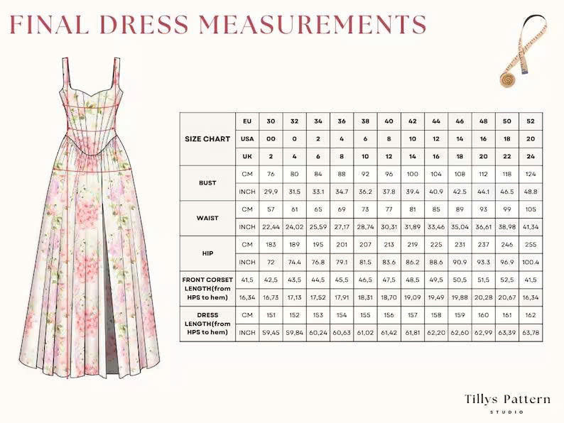 Evening Corset Dress Sewing Pattern| Slit Dress Pattern| Sweetheart Neck Dress Pattern| Wedding Dress| Plus Size Sewing Pattern| US 00-20