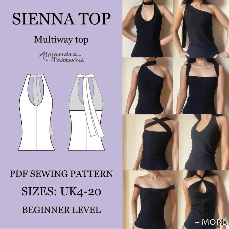Beginner Multi-Style Convertible Top Sewing Pattern (PDF Digital Download)