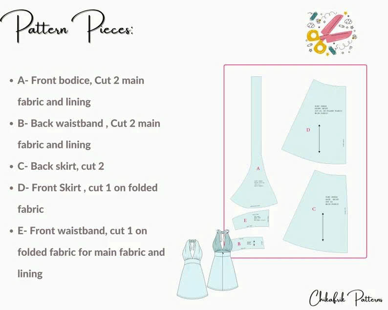 Zoey Halter Neck Summer Dress Sewing Pattern (PDF Pattern)